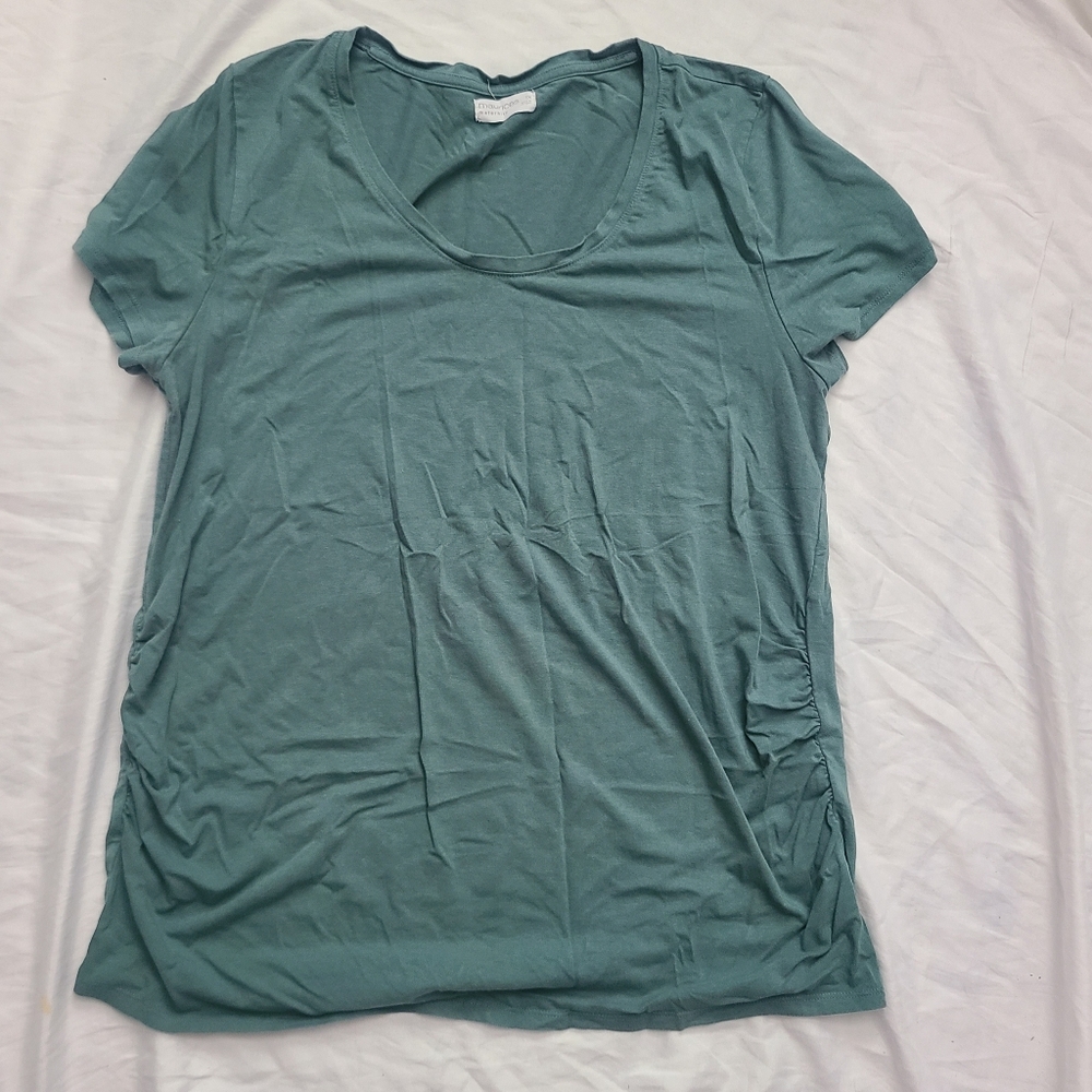 Maurices Rainforest Green Short Sleeve Maternity Tee Size 1x